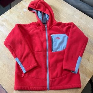 Red & Grey zip up fleece hoodie